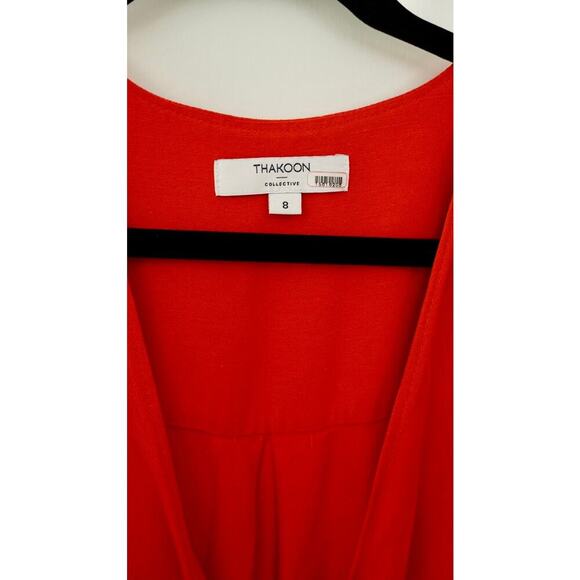 Thakoon Red Tie Front Romper Sz 8 - Picture 7 of 8